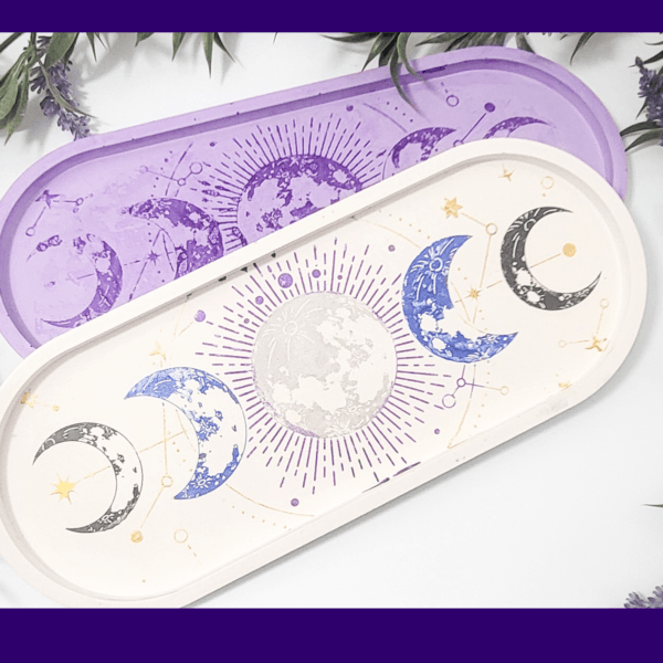 Phases of the Moon Decorative Eco Resin Tray