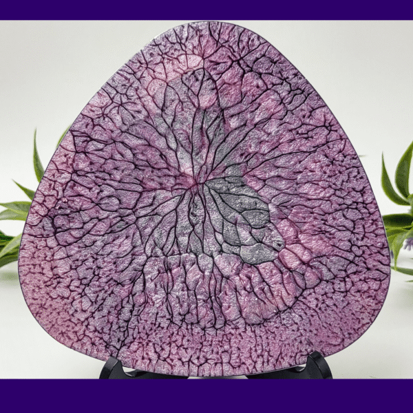 Cracked Elegance – Pink & Silver Geometric Resin Coaster with Crackle Effect