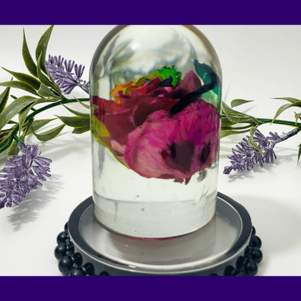 Eternal Bloom – Handcrafted Rainbow Rose in Resin Dome