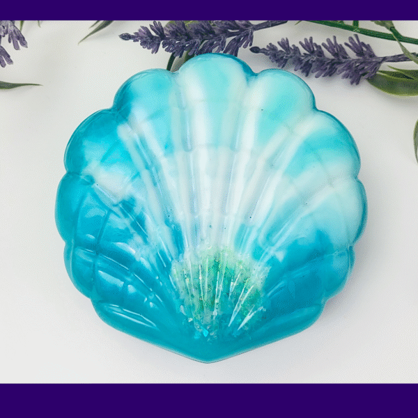 Ocean Shell Resin Pot – Decorative Trinket Box with Abalone Detail