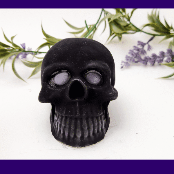 Blackout Skull – Hand-Painted Eco Resin with Glow-in-the-Dark Eyes