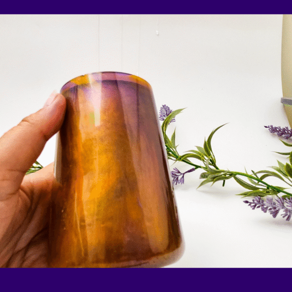 Orange & Purple Swirl Resin Vase