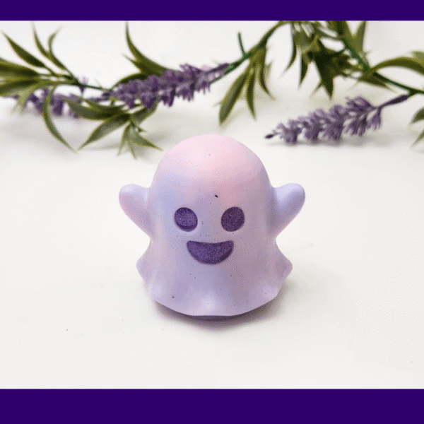 Mini Marbled Ghost – Lilac & Pink Pastel Resin Ornament