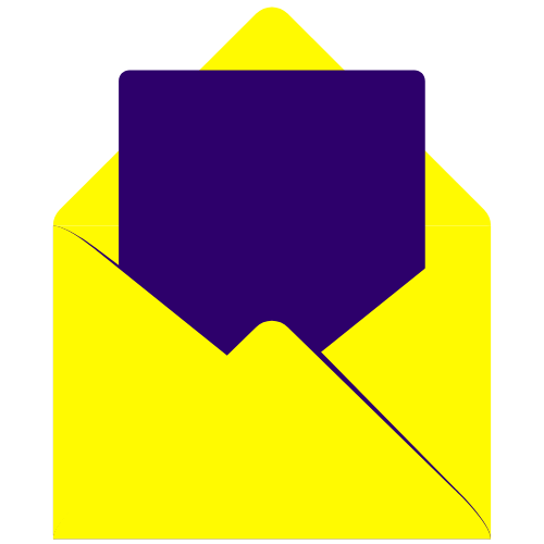 Kirnix Creations contact icon – yellow envelope