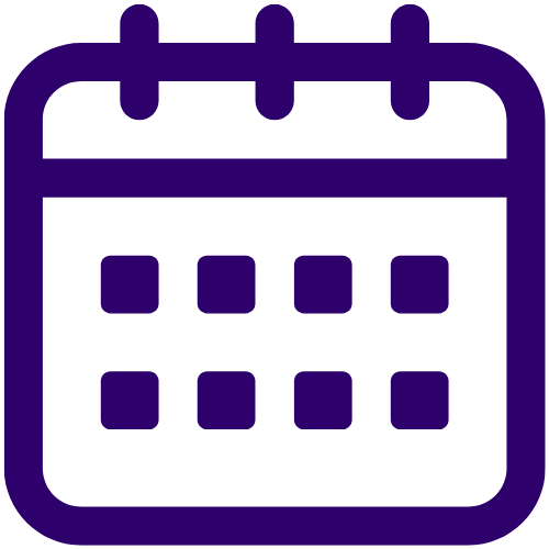 Kirnix Creations delivery time icon – PURPLE calendar Kirnix Creations UK delivery information