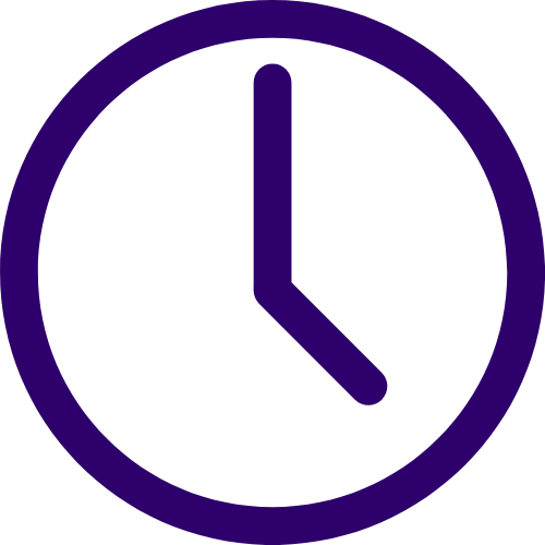 Kirnix Creations processing time icon – PURPLE clock