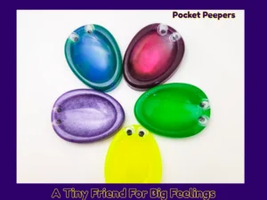 Group photo of all five Pocket Peepers characters