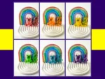 Six glitter resin Worry Bear pocket pals in rainbow colours on arch tray, handheld and keyring styles by Kirnix Creations