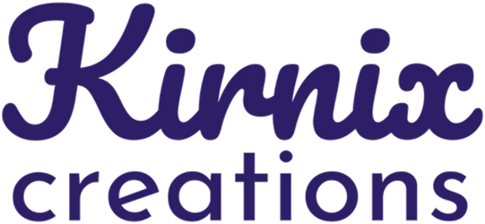 Kirnix Creations logo in purple text – handmade resin art and tutorials brand