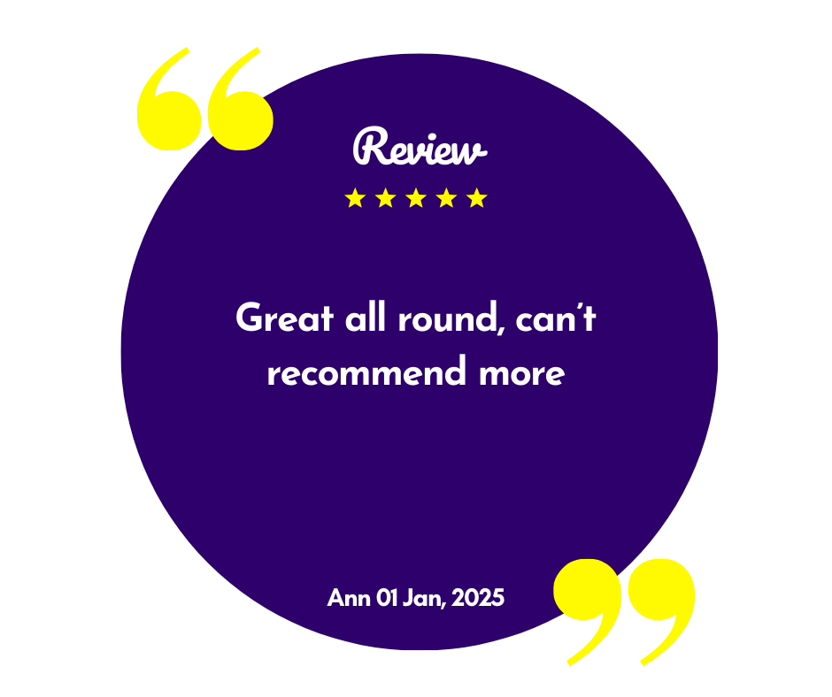 Five-star customer review rating badge for Kirnix Creations handmade resin art and gifts