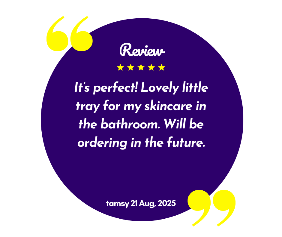 Five-star customer review rating badge for Kirnix Creations handmade resin art and gifts