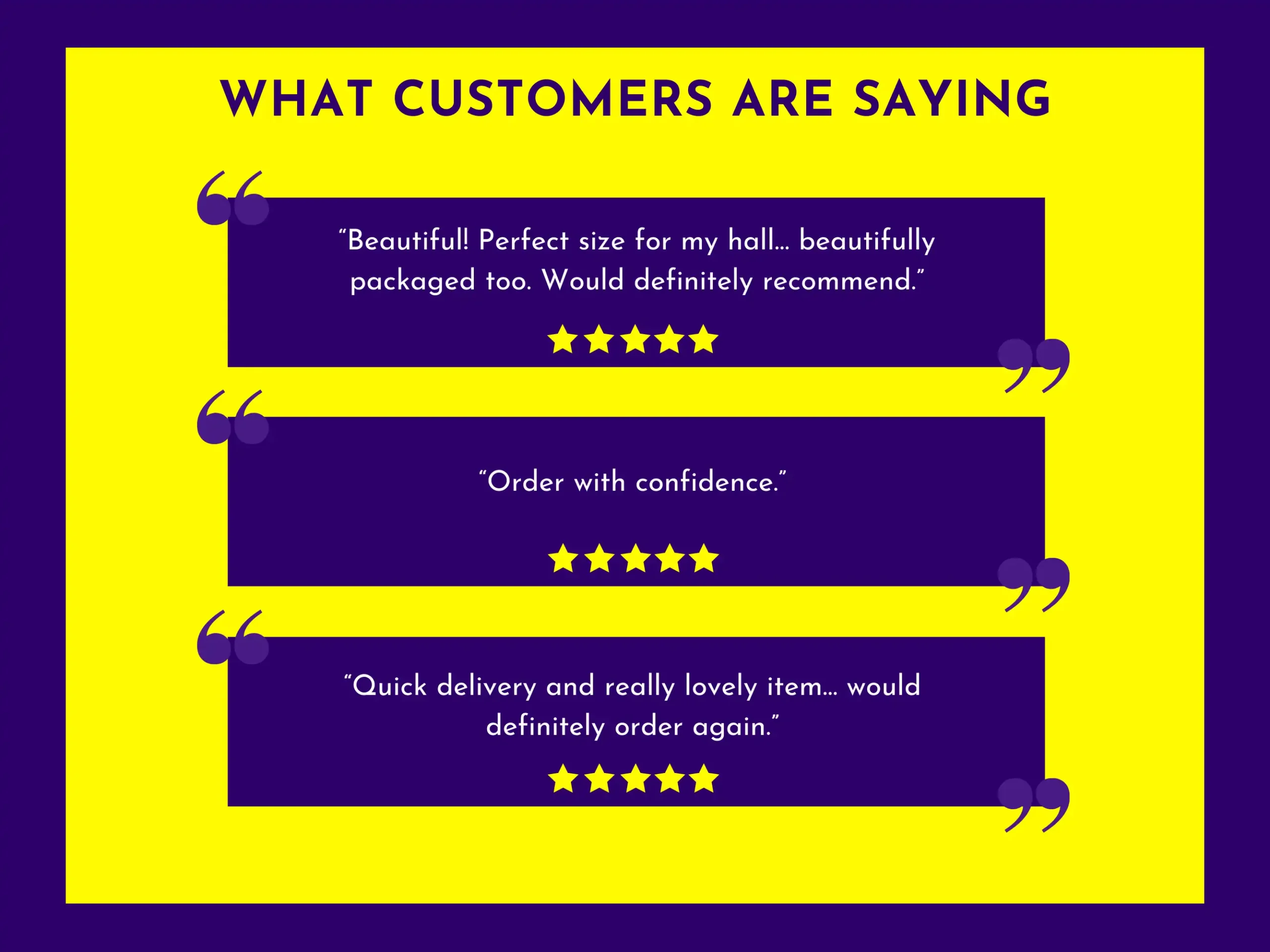 Customer reviews and feedback graphic for handmade eco resin tray.