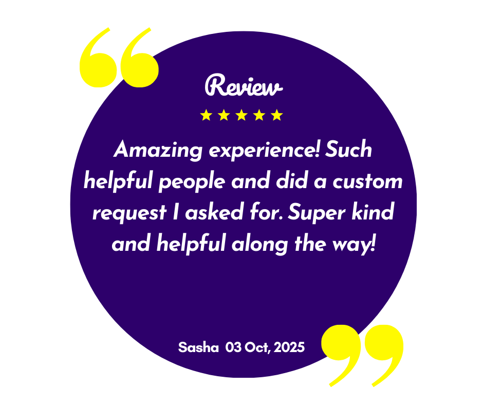 Five-star customer review rating badge for Kirnix Creations handmade resin art and gifts