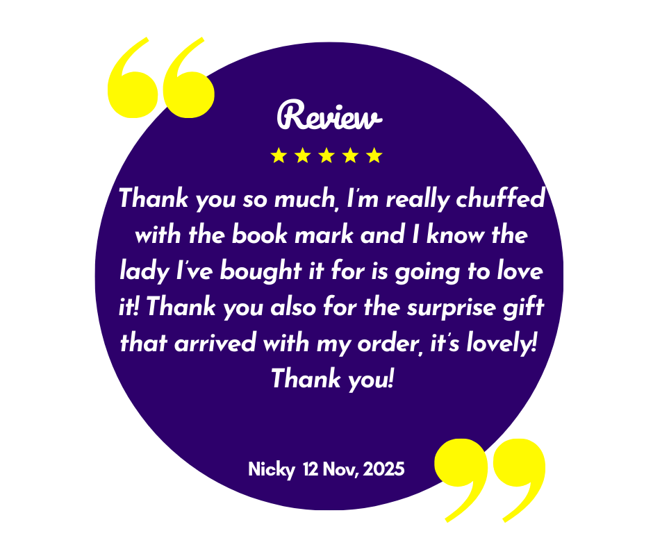 Five-star customer review rating badge for Kirnix Creations handmade resin art and gifts