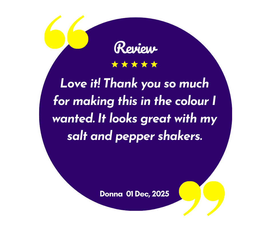 Five-star customer review rating badge for Kirnix Creations handmade resin art and gifts