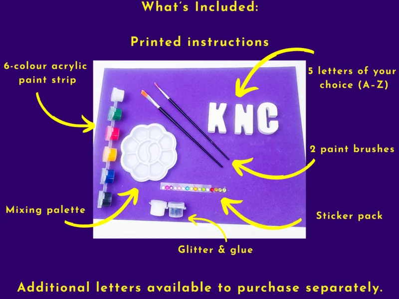 Side profile showing thickness of paintable resin letters for personalised name kit